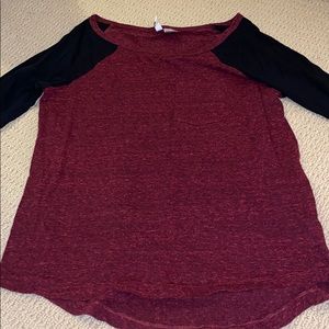 Red and black baseball tshirt